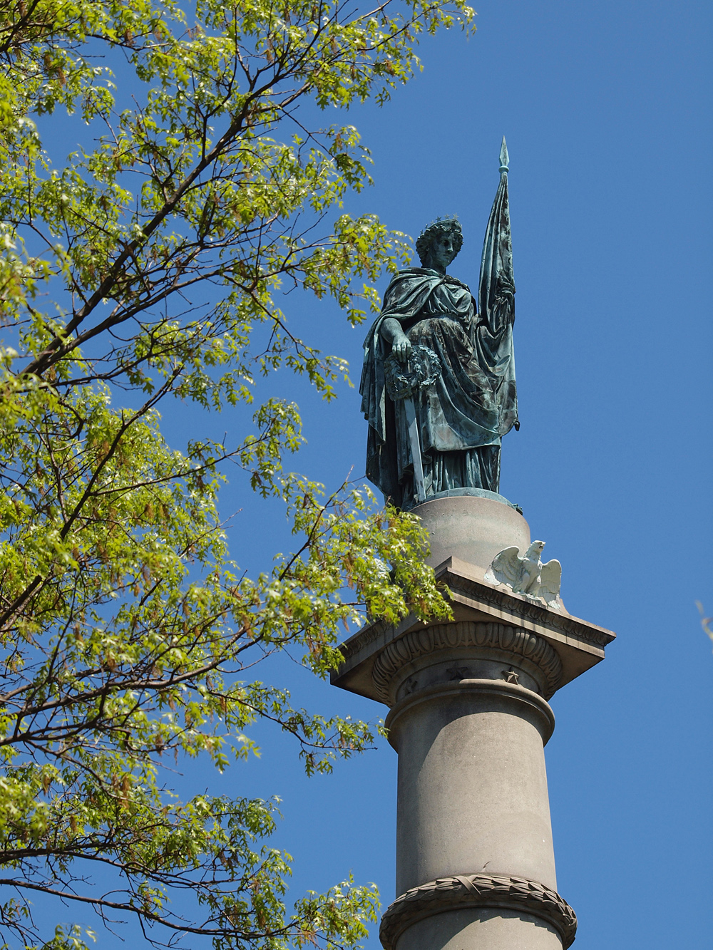 Top Statue of Soldier and Sailer Civil War Memorial