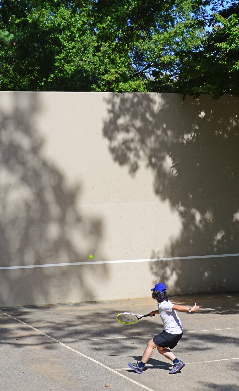 Racket in hand